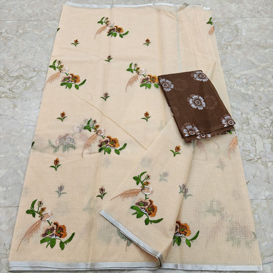 Cotton Kota Saree with Embroidery Work