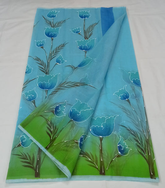 Kota Doria Hand Painting Saree