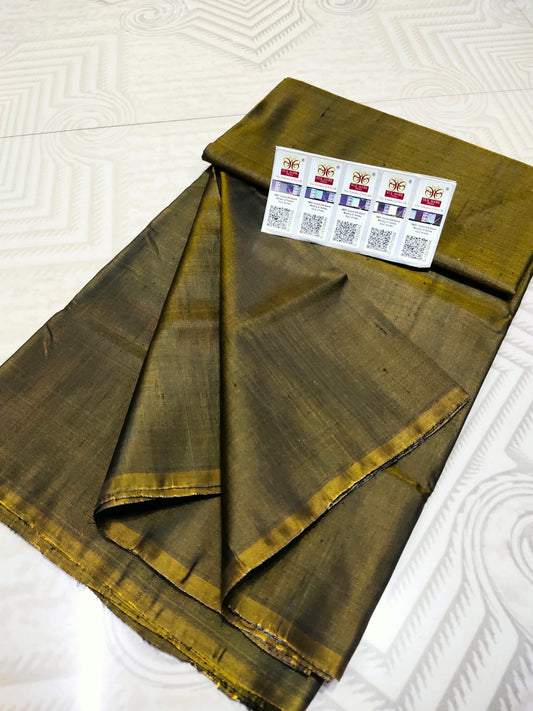 Plain Bishnupuri Pure Katan Silk Saree