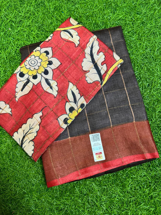 Pure Handloom Tussar Silk Saree – Silk Mark Certified