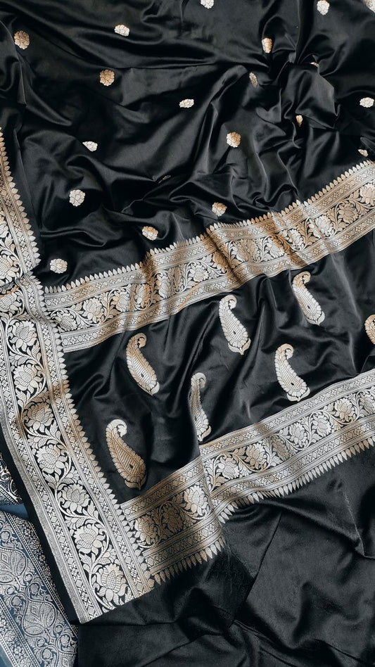 Banarasi Handloom Mashru Katan Soft Silk Saree