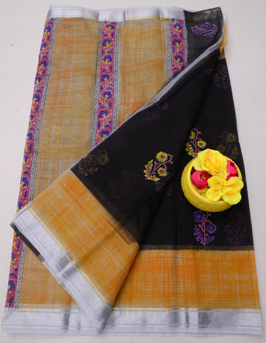 Kota Doria Hand Block Print Saree