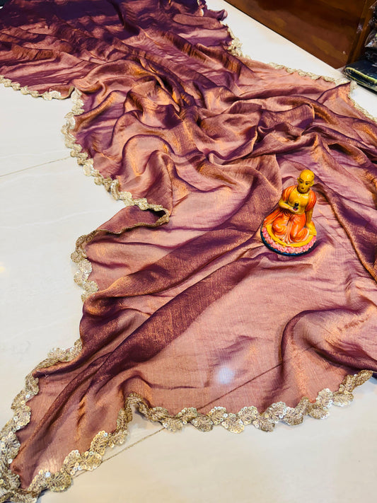 New Exclusive Tissue Saree with Soft Glossy Finish