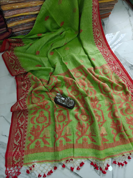 Pure Jamdani Linen Saree