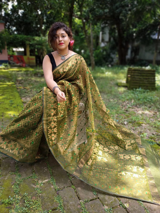 Copper Jalbandhi Saree