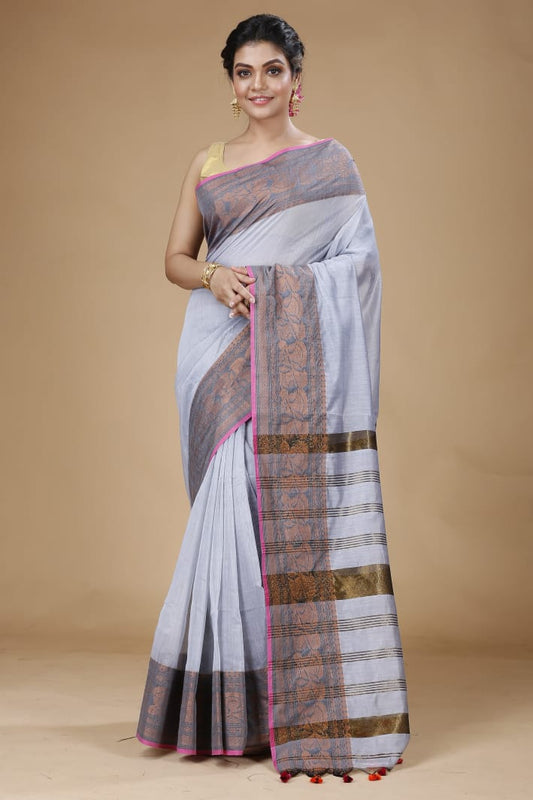 Handloom Pata Copper Zari Saree