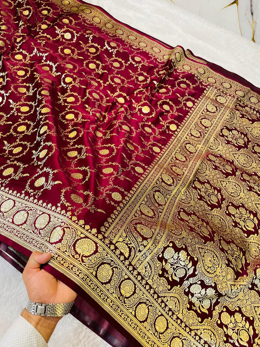 Red Katan Silk Saree