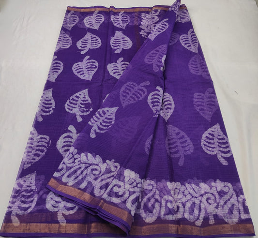 Pure Cotton Kota Doria Printed Saree