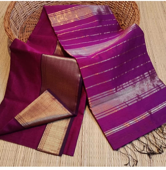 Mangalagiri Saree with Beautiful Copper Border