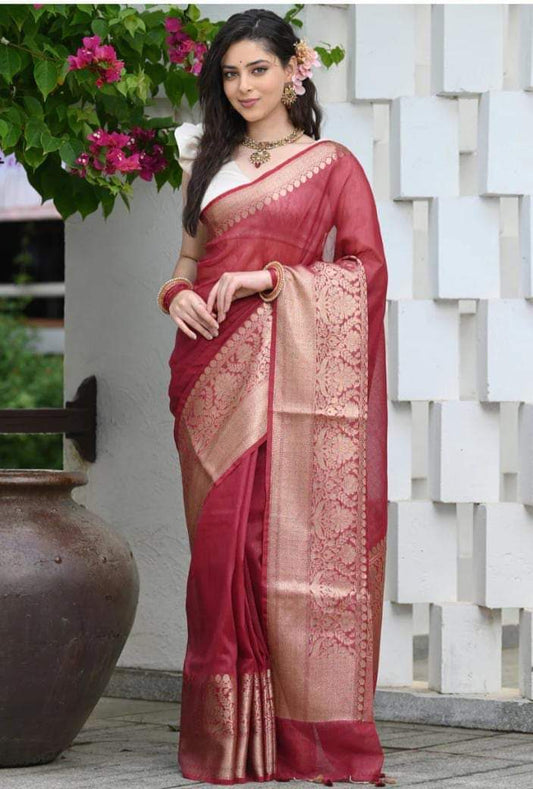 Pure Linen Saree