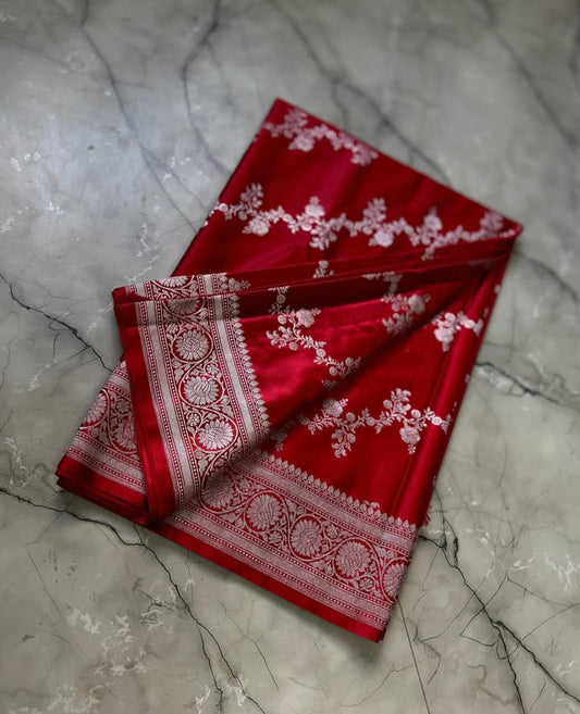 Banarasi Handloom Mashru Katan Soft Silk Saree