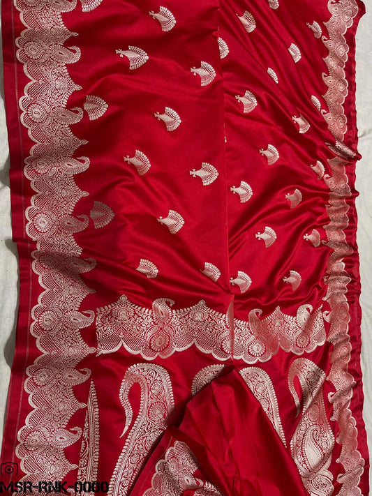 Banarasi Handloom Mashru Satin Katan Soft Silk Saree