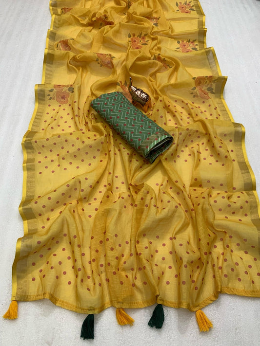 Kalamkari, Patola & Batik Print Cotton Saree