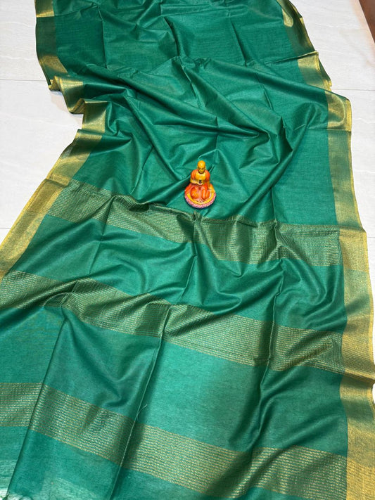 Kota Silk Saree with 3-Inch Copper Zari Border