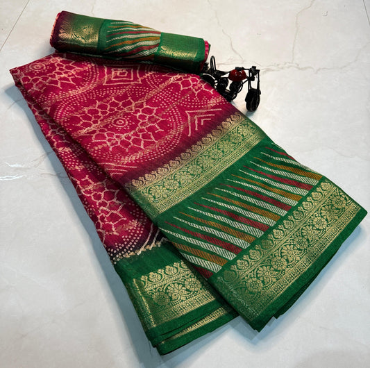 Leheriya Special Cotton Silk Saree