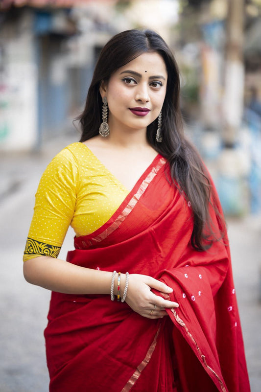 Soft Pure Chanderi Cotton Hand Block Print Saree