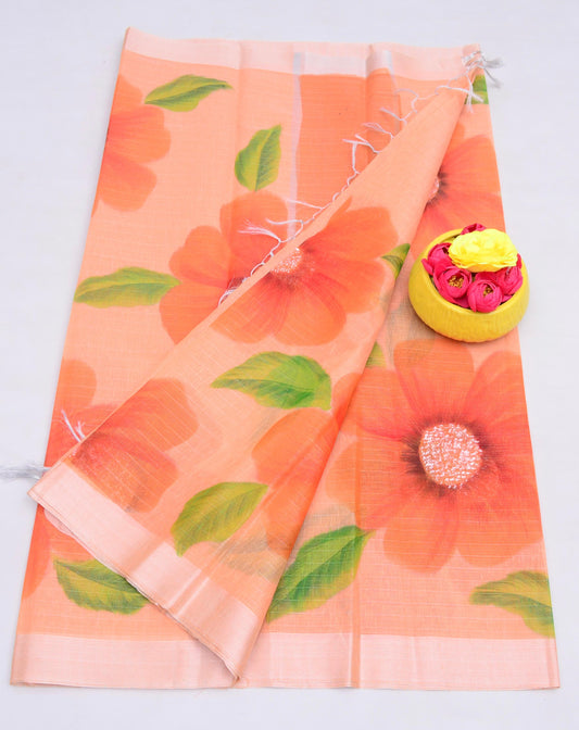Kota Linen Hand Painting Saree