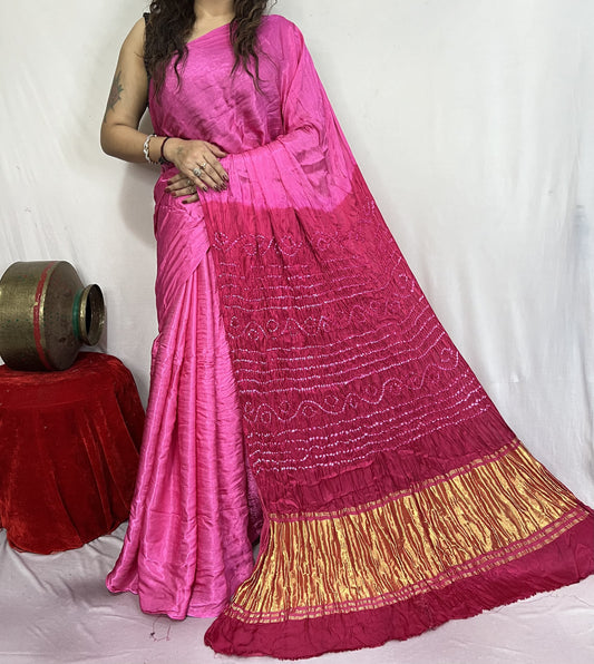 Modal Silk Bandhani Saree