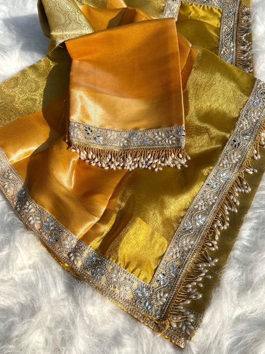 Tissue Brocade Tanchoi Saree