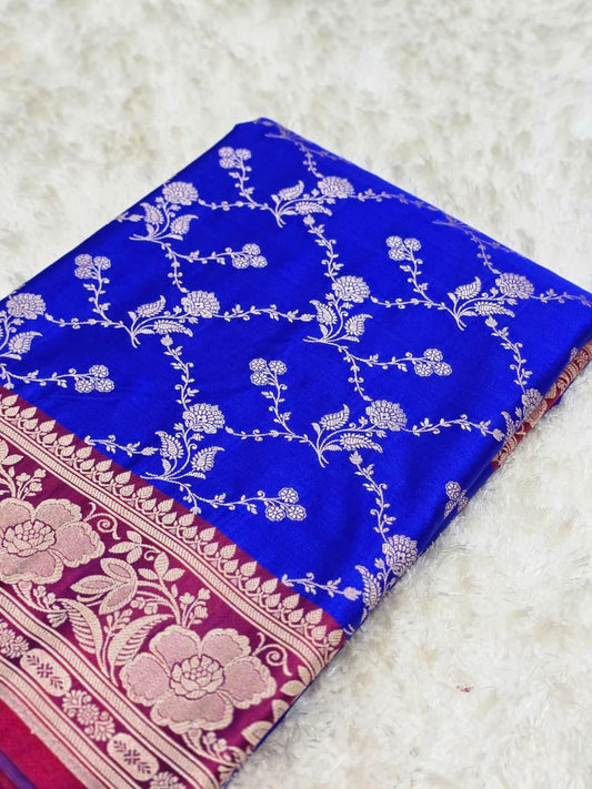 Banarasi Handloom Mashru Satin Katan Soft Silk Saree
