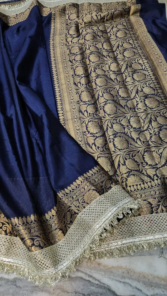 Warm Silk Saree with Lace Work