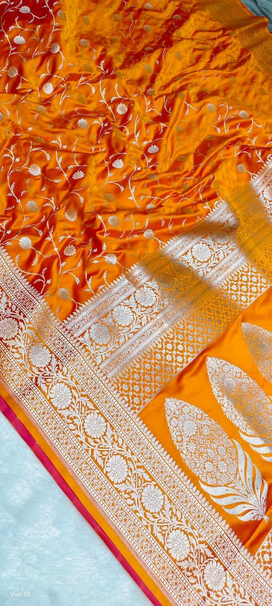 Banarasi Handloom Mashru Katan Soft Silk Saree