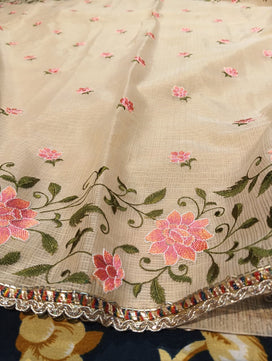 Kota Soft Saree with Embroidery and Lace Work