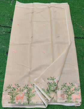 Kota Cotton Embroidery & Lace Work Saree