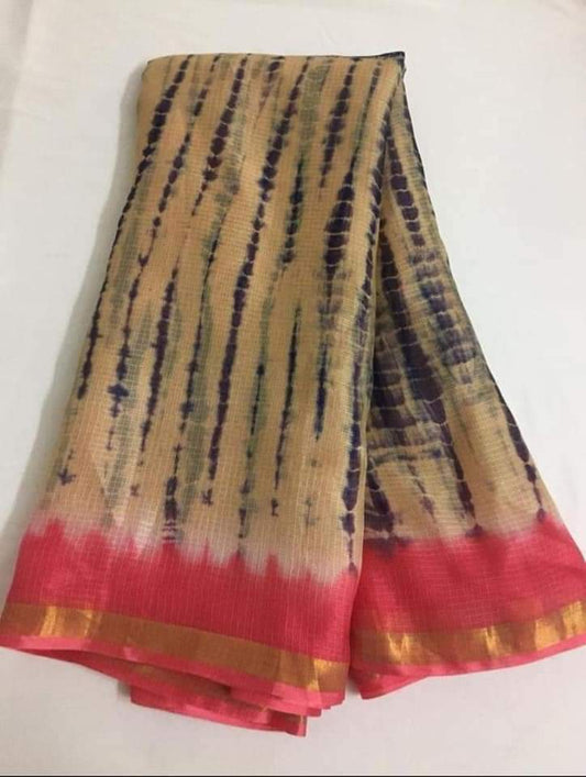 Pure Silk Kota Doria Tie & Dye Saree