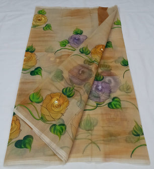 Kota Doria Hand Painting Saree