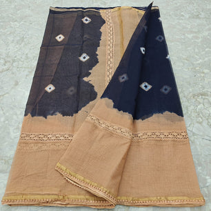 Pure Cotton Kota Bandhej Saree with Crochet Lace Work