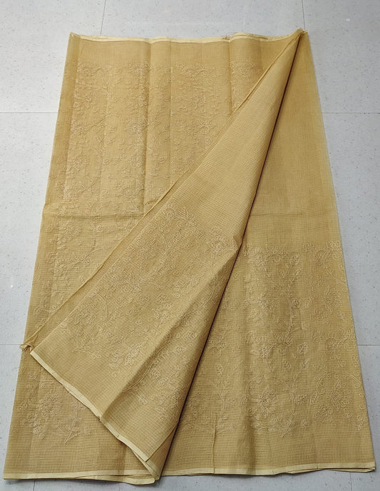 Kota Doria Pure Cotton Self Embroidery Saree