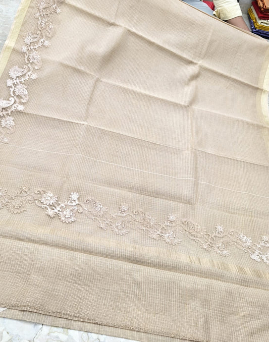 Pure Cotton Kota Saree with Embroidery Work