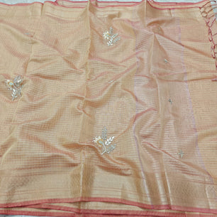 Zari Checks Kota Hand Work Saree