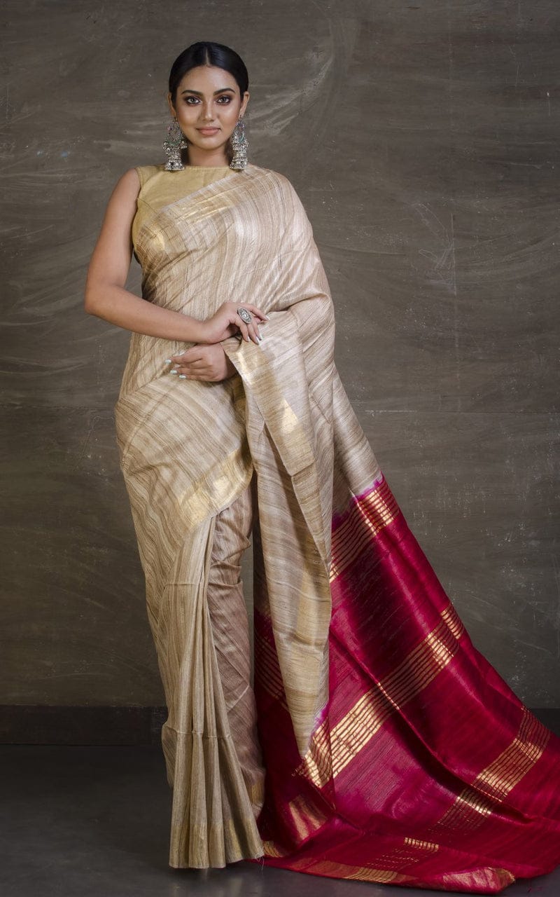 Tussar Ghicha Silk Saree
