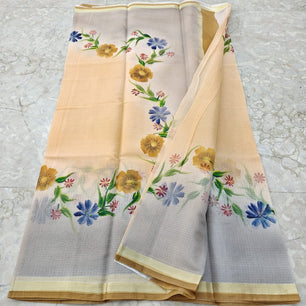 Cotton Kota Hand Brush Paint Saree