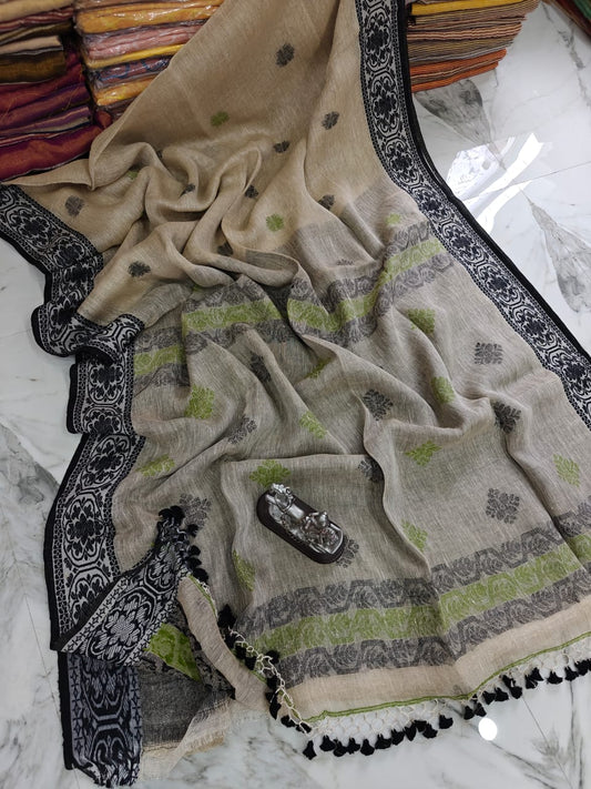 Pure Jamdani Linen Saree