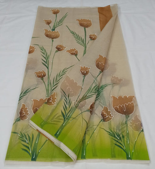 Kota Doria Hand Painting Saree