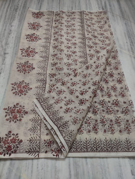 Kota Doria Hand Block Print Saree