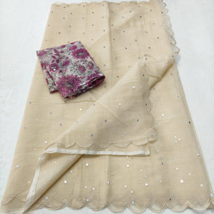 Kota Doria Mirror Work Saree