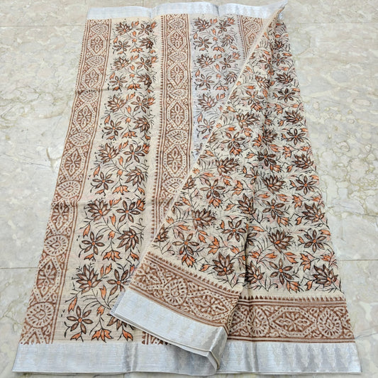 Cotton Kota Hand Block Printed Saree