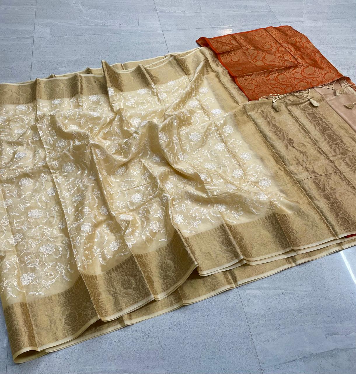 Wam Silk Embroidery Work Saree