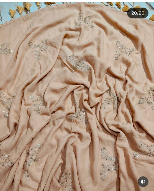 Exclusive Mirror Work Mulmul Cotton Saree
