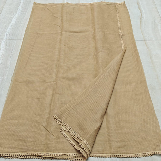 Kota Doria Saree with Crochet Lace