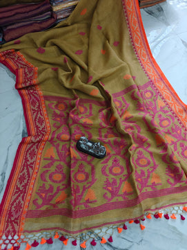 Pure Jamdani Linen Saree