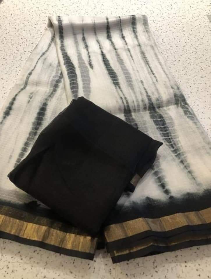 Pure Silk Kota Doria Tie & Dye Saree