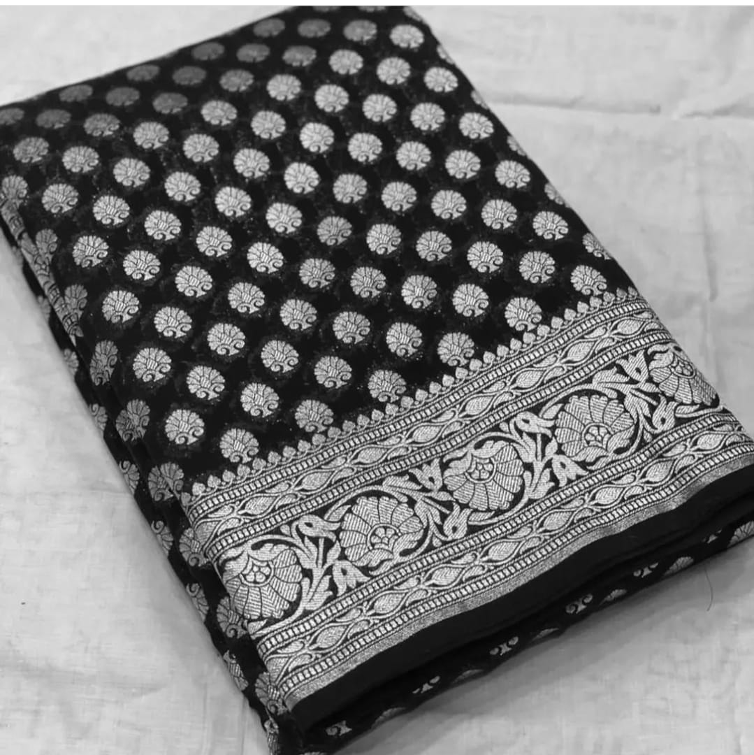 Banarasi Handloom Katan Georgette Soft Silk Saree