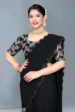Georgette Saree with Embroidery Blouse