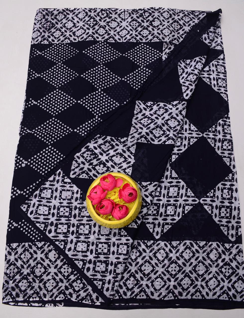 Pure Mulmul Cotton Hand Batik Saree