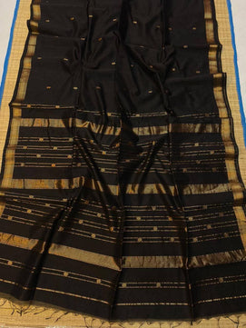 Maheshwari Cotton Silk Saree with Golden Zari Buta